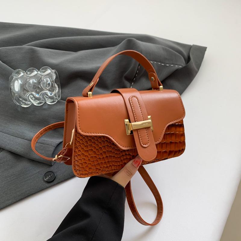 Foreign style light luxury casual simple handbag 2025 new retro niche design trend single shoulder crossbody small square bag