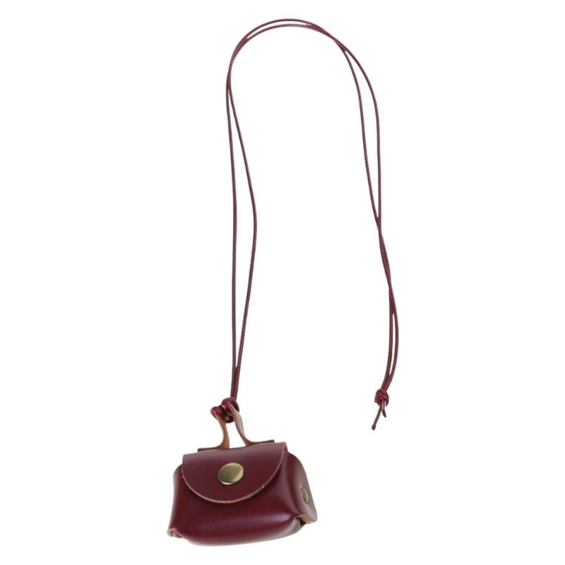 

Модная кожаная подвеска на шею с цепочкой для наушников, сумка-подвеска с подвеской в виде монетницы, ожерелье для стильных нарядов красный