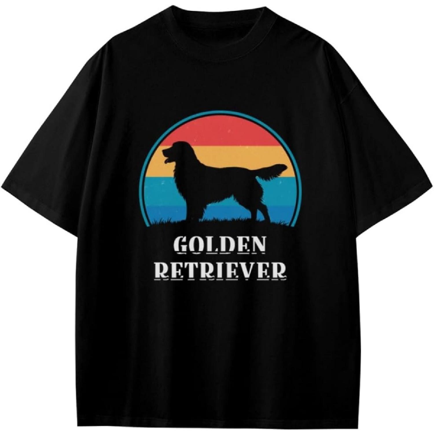 Retro Golden Retriever Vintage Boys Girls Teens T-Shirt Anime Gift XXXXXL разноцветный