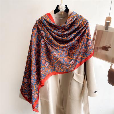 Écharpe de luxe pour femme Printemps Automne Châle de voyage long 180*90cm Grande taille Bandana Foulard féminin Écharpe Hijab Écharpes douces