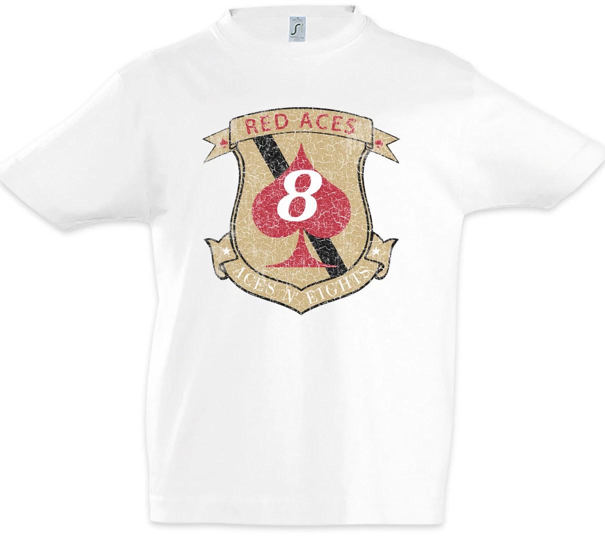 Red Aces Patch Kids Boys kids boys T-Shirt Top Battlestar Fun Galactica Space Ship Logo 130