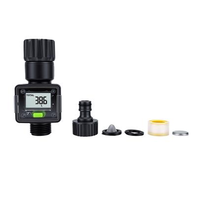 Wasserflussmesser Digitalanzeige Gartenflussmonitor + 5 % Genauigkeit für Wohnmobil Gartenschlauch Sprinkler