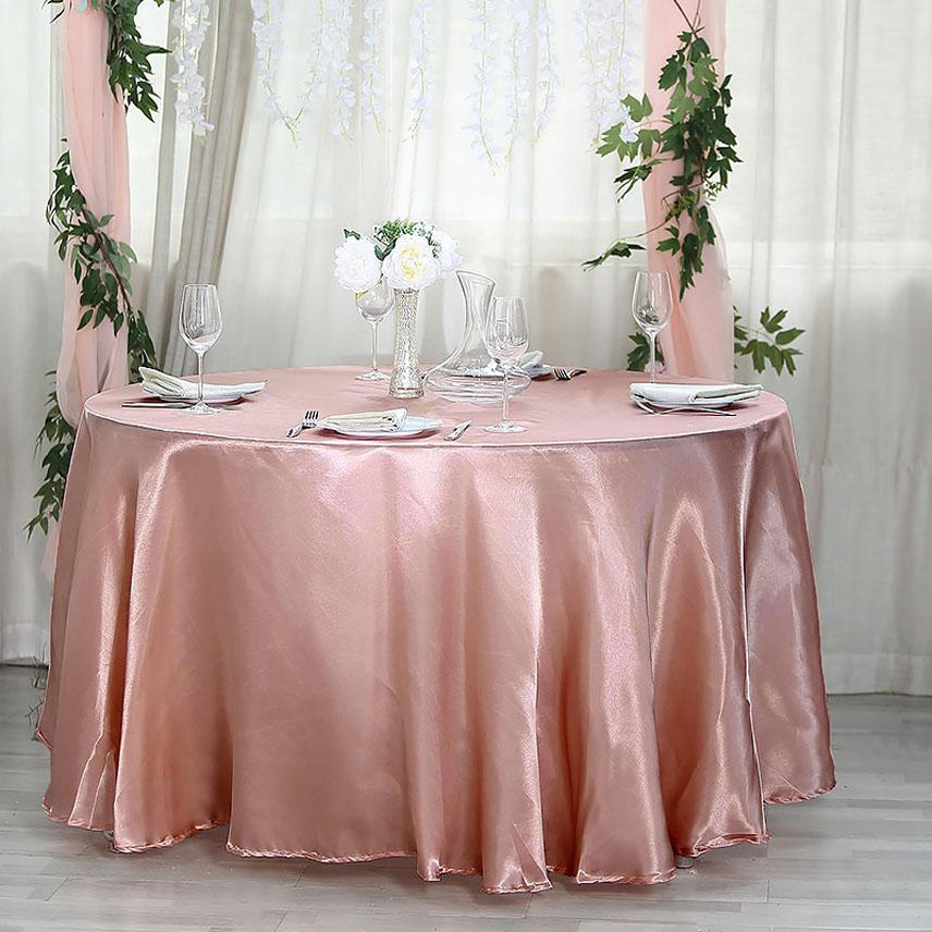 Satin Tablecloth Wedding Decoration Round Table Cover Cloth  Flexible Glass Table Protector Table Skirts Hotel Banquet Gold