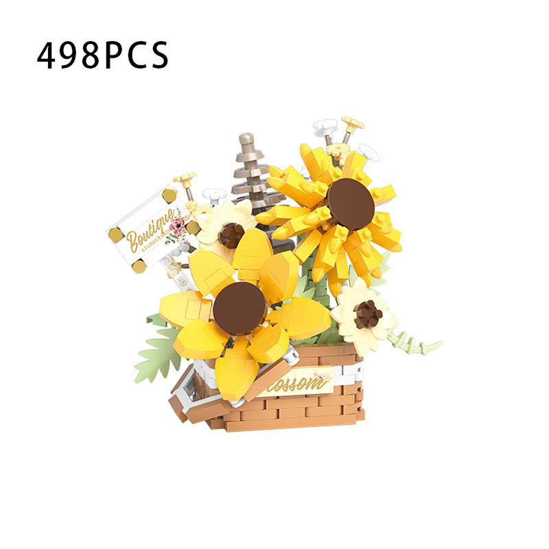 

Micro Particle Building Block Biomimetic Flower Eternal Flower Basket Series Birthday Gift Assembly For Girls (As shown-8741)-