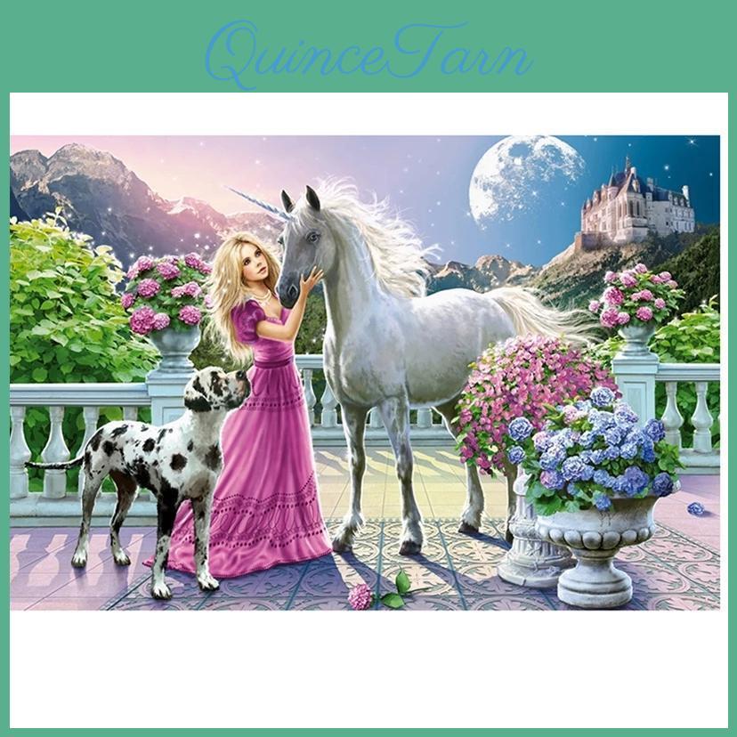 Diy Unicorn Painting Diamond 5d And Girl Cross Stitch Kit Mosaic Diamond Embroidery Rose Full Roundsquare Drill Home Decoration