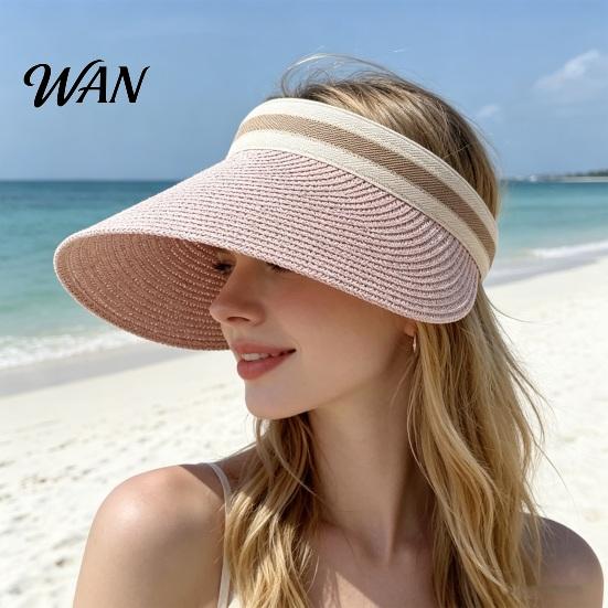 Cappello da Sole in Paglia Estivo Pieghevole, Intrecciato Traspirante Portatile Protezione UV per Spiaggia Viaggio Escursionismo Copricapo