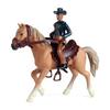 Cowboy Horse Toy High Simulation Lifelike Details Safe Plastic Bright Colors Horse Riding Figurine for Kids Tabletop