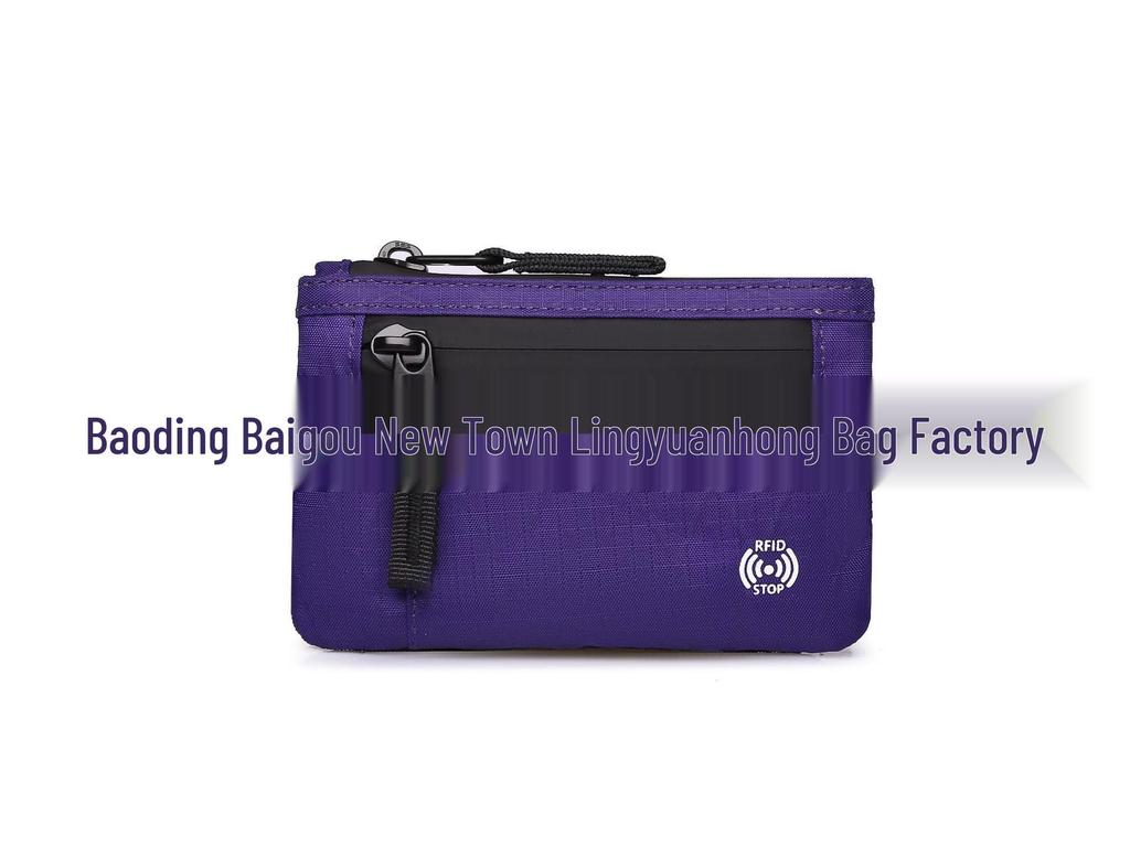 RFID Coin Purse and Anti-theft Card Holder Mini Travel Wallet with Keychain