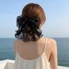 Girl Hairpin Double Layer Bowknot Imitation Pearls Decor Hair Clip Strong Grip Back Head Hair Pin Hair Styling Tool