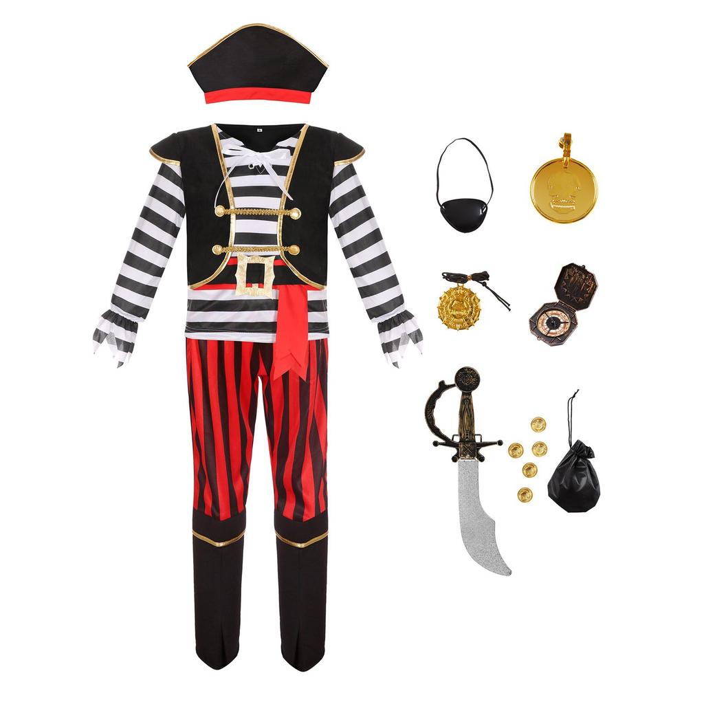 Halloween Pirate Costume Set for Party Performances