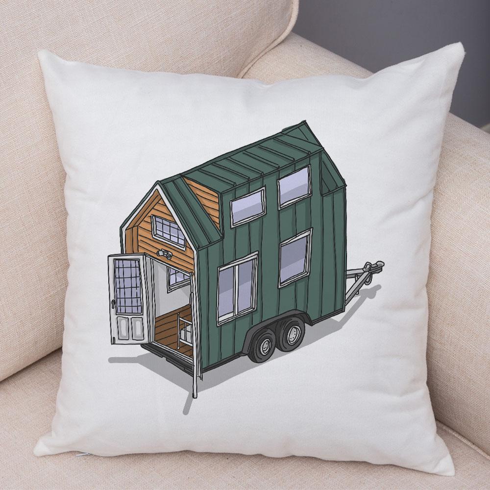 Față de pernă de camping cu desene animate Decorație de călătorie Husă de pernă pentru mașină Față de pernă potrivită pentru canapea acasă camera copiilor