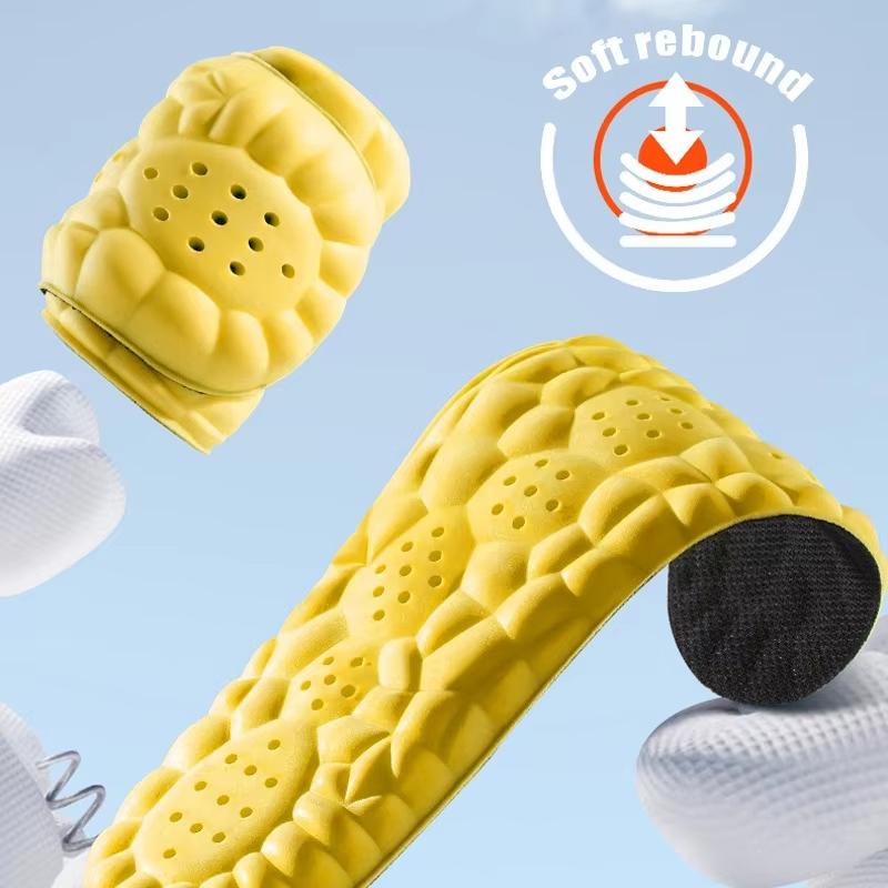 4D Sports Insoles Shoes PU Sole Soft Breathable Shock Absorption Cushion Heavy Duty Support Pain Relief Running Orthopedic Care