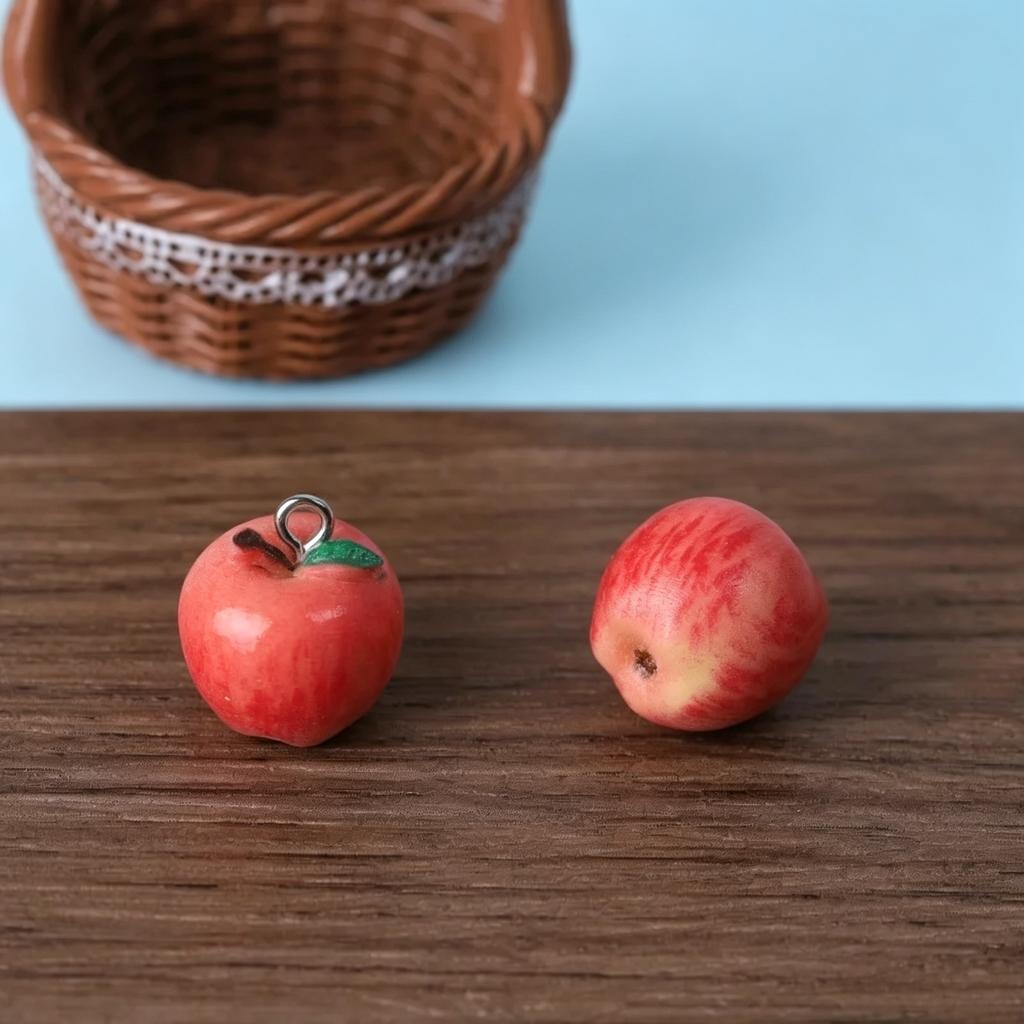 10Pcs Kawaii Fruit Pendants Resin Apple Pear Tomato Mango Charms for Handmade Jewelry Earring Keychain DIY Findings Materials