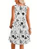 Women's Floral  Dress Navy Blue Floral Print White Dresses Woman Summer Female Clothing Y2k Clothes Woman Costume Tops