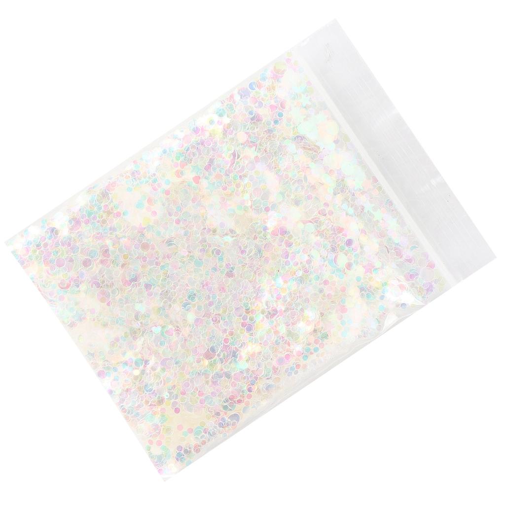 Glitter Confetti 10g LKYS‑022 White PET Color Round Hollow Sky Makeup Crafts Epoxy Gifts