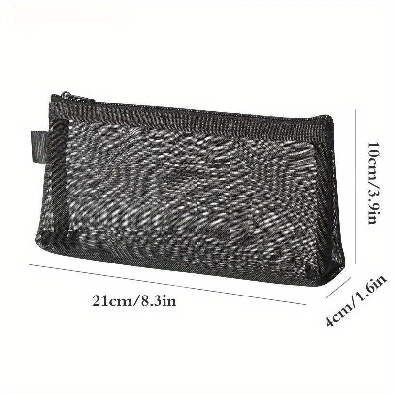 1Pc Simple Transparent Portable Mesh Pencil Case Office Storage Bag Student Pen Bag School Supplies Stationery Bag