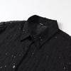 Spring 2025 Women's Fashion European & American Style Sequined Cutout Long-Sleeve Shirt
