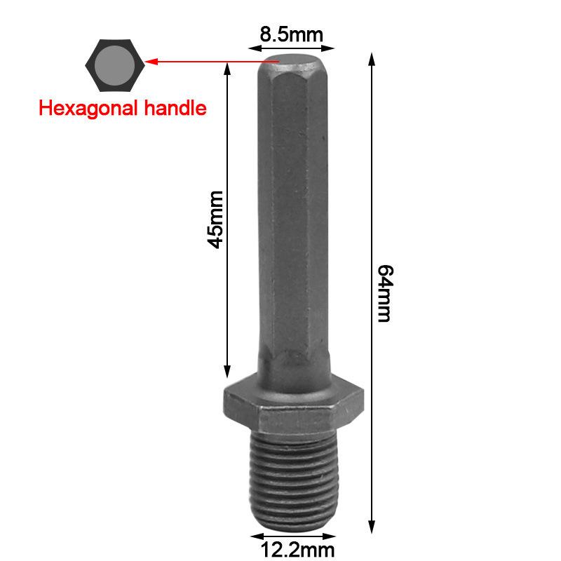 Rotary Hammer Drill Adapter with Square, Round, and Hex Handle Connectors for Wall and Brick Drilling