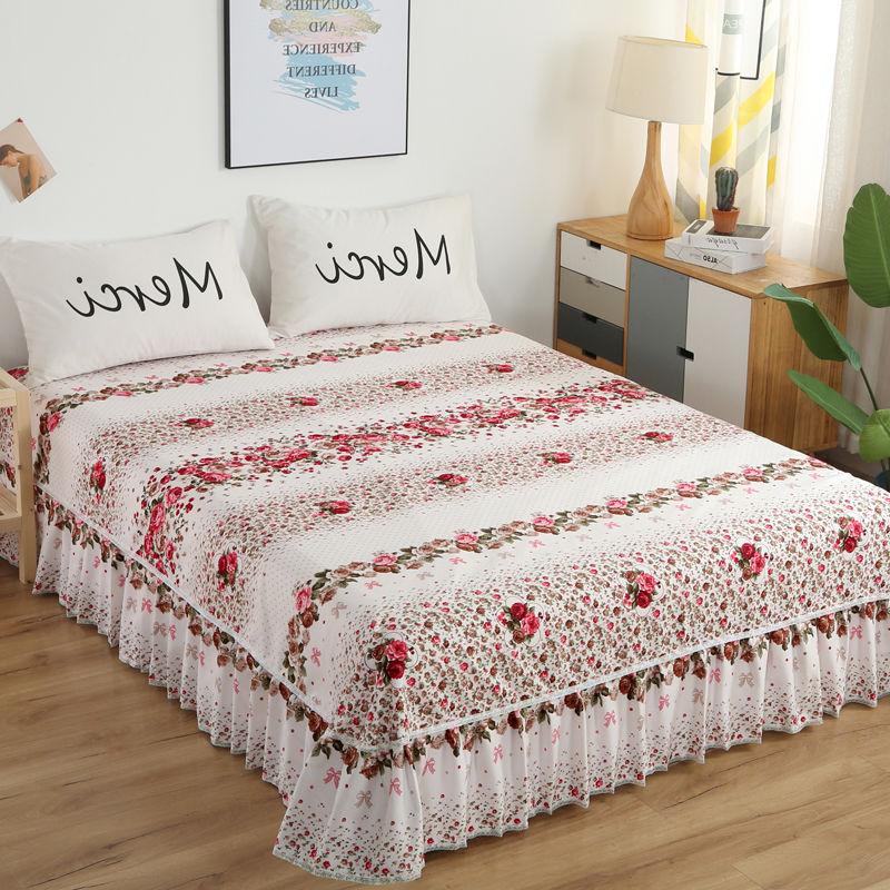 Floral Bed Flat Sheets Four Seasons Polyester Bedspread Dust-proof Household Soft Bedding Bedcloth Princess Single Double Sheet