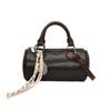 2025 Summer New Simple and Versatile Handbag Women's Retro Contrast Cylinder Bag High-quality Shoulder Crossbody Bag