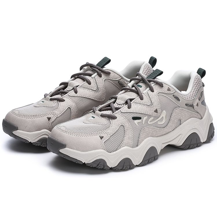 Fila Cat Paw Fabric Synthetic Leather 4.0 Sports Round Toe Lace-Up Low-Top Casual Shoes Men Casual Shoes Gray F12M322107FGM