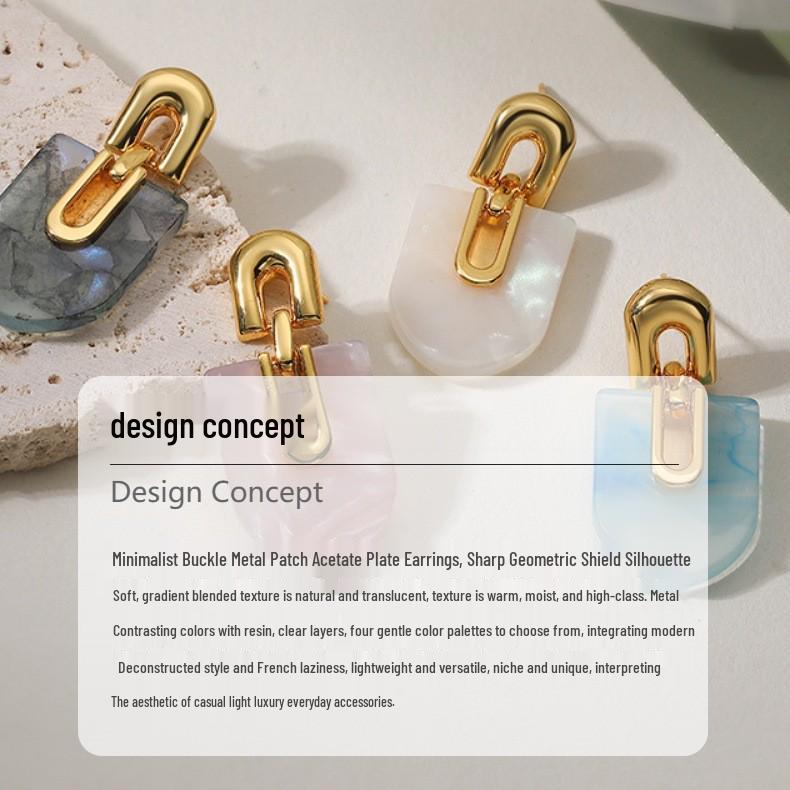 Elegant Gradient Acetate Dangle Earrings - Lightweight, Versatile, and Fashionable Accessories for Women