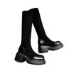 Spring and Autumn Over-knee Boots Women's Thick Heel Autumn and Winter Skinny Elastic Boots Thick-soled Small Flat-bottomed Long Boots Keep Warm