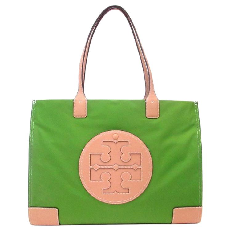 

Tory Burch Ella Double T Logo Large Capacity Daily Fabric Tote Bag Women tote bags Light-Green 87116-302 Basic Set (Bag+Dust Bag)
