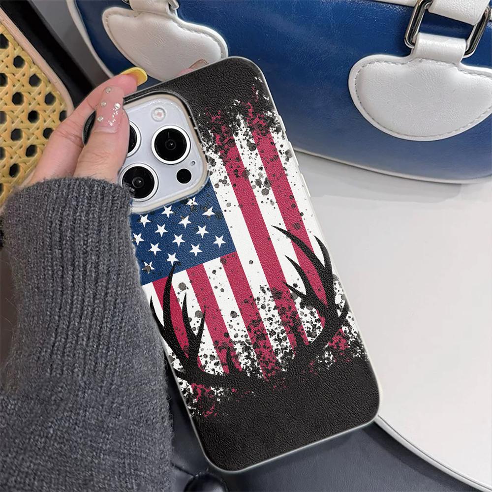 American Flag Case For iPhone 17 16 15 14 13 12 11 Pro Max Silicone Leather Cover Iphone 13 15 16 17 Air Pro Max TPU Cover