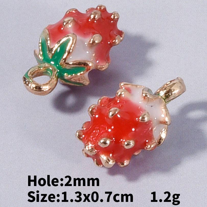 5/24pcs Cake Coffee Food Pendant Enamel Chilli/Strawberry/Cherry Charms For Jewelry Making Bulk DIY Bracelets Necklace Pendants