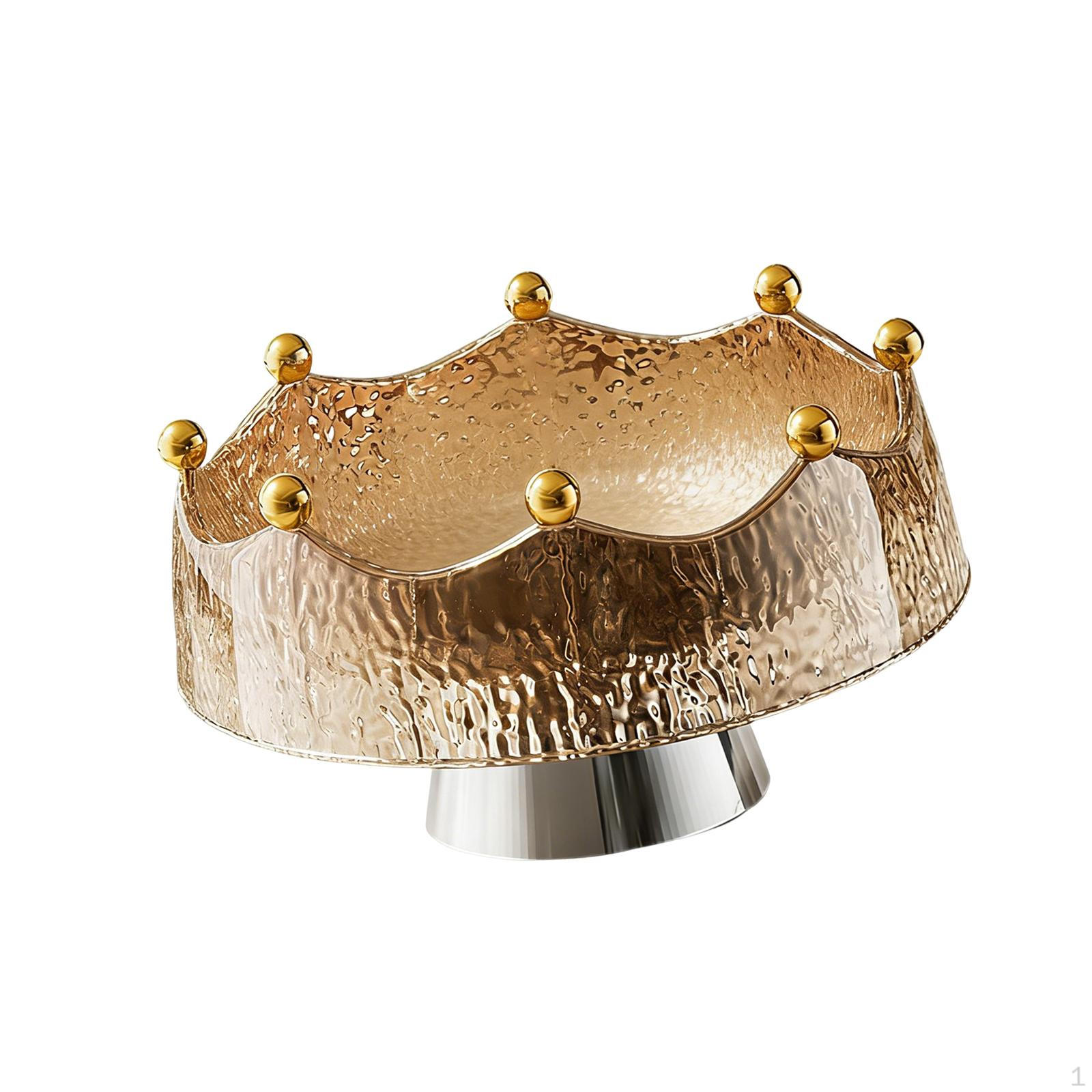 

Designer Fruit Bowl with Stable Base. Versatile Including Forks. Modern Tray for Brown and Silver
