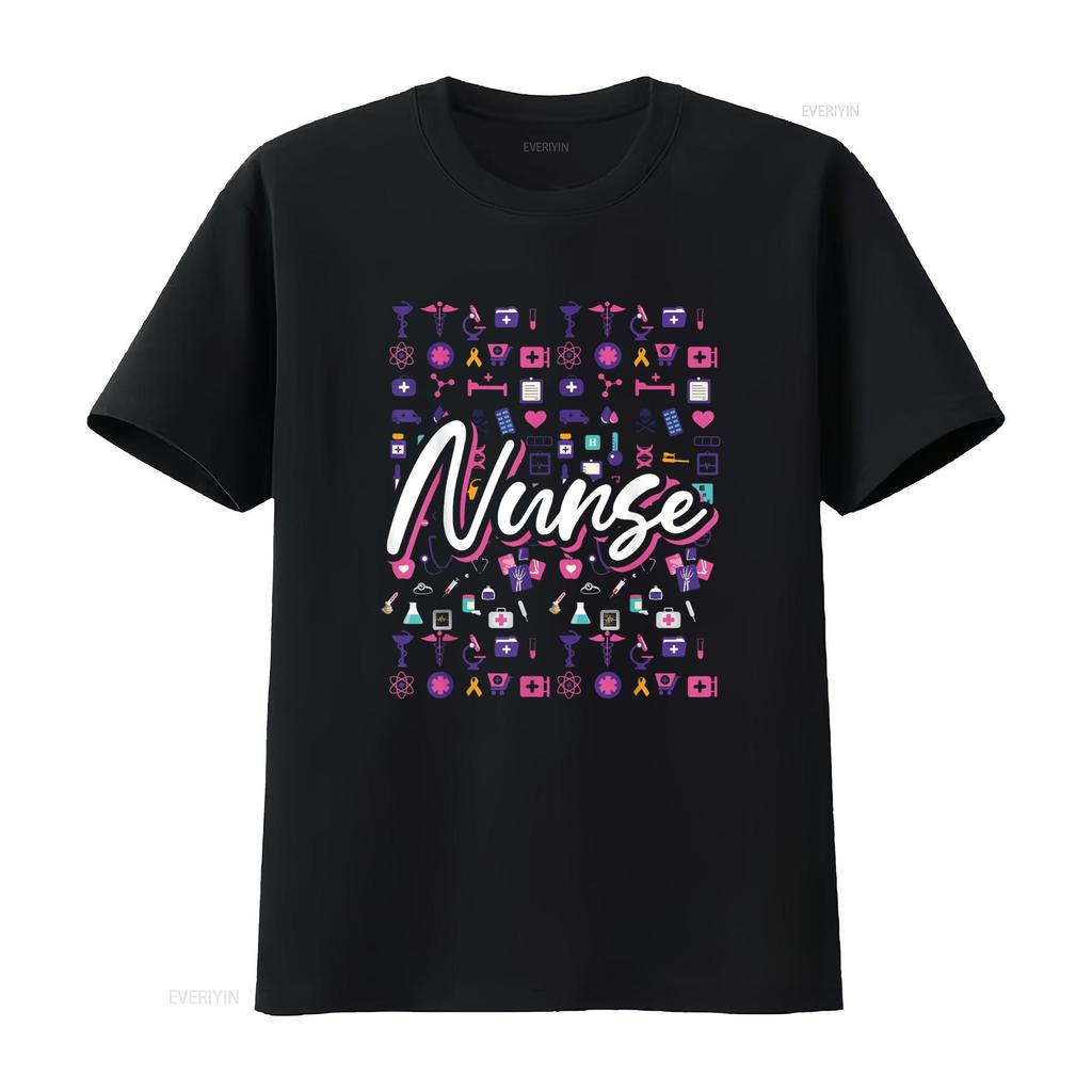 Nurse T Shirt Vintage Washed Slightly Homme Top For Everyday Wear Fashion Streetwear Stylish Graphic Unisex Breathable Soft