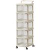 3-Tier Transparent Drawer Rolling Storage Cart