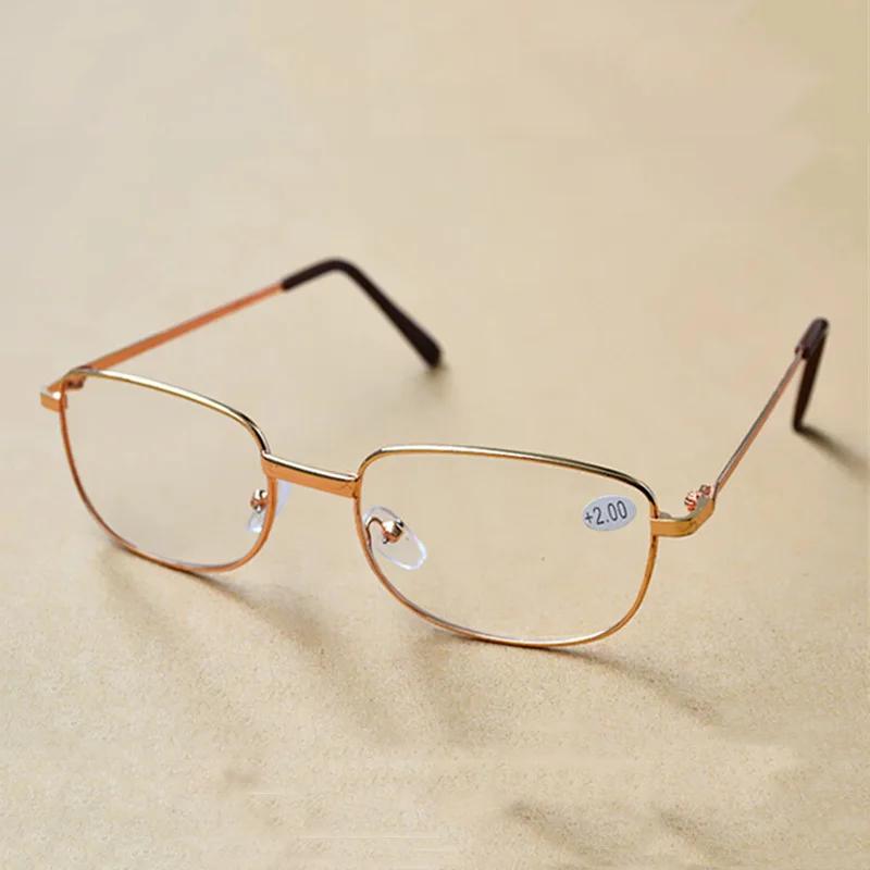 Metal Frame Square Reading Glasses Anti-Fatigue Fashion High Definition Presbyopia Diopter +1.0 +1.5 +2.0 +3.5 +4.0 Far Sighted