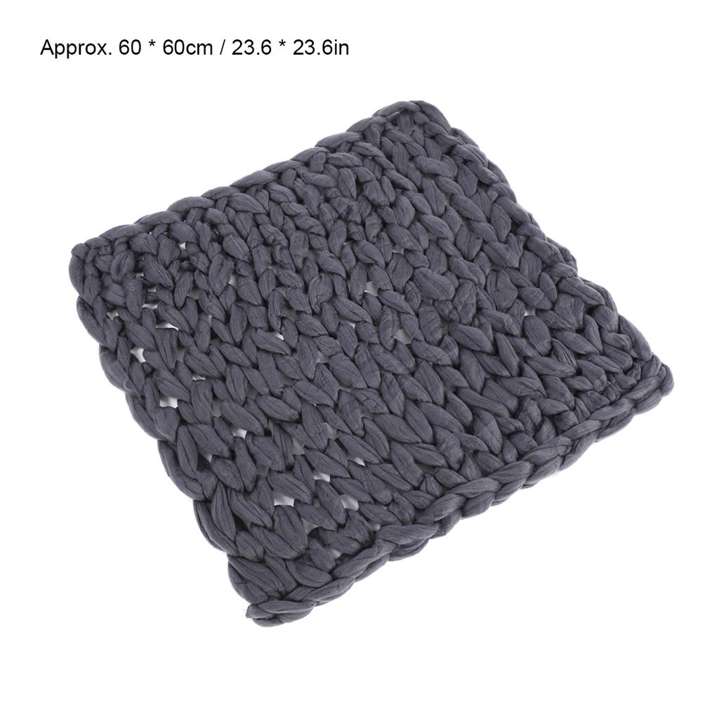 Knitted Chunky Plush Sofa BLANKET Warm Soft Super Big Bulky (Grey 60 * 60cm / 23.6 * 23.6in)