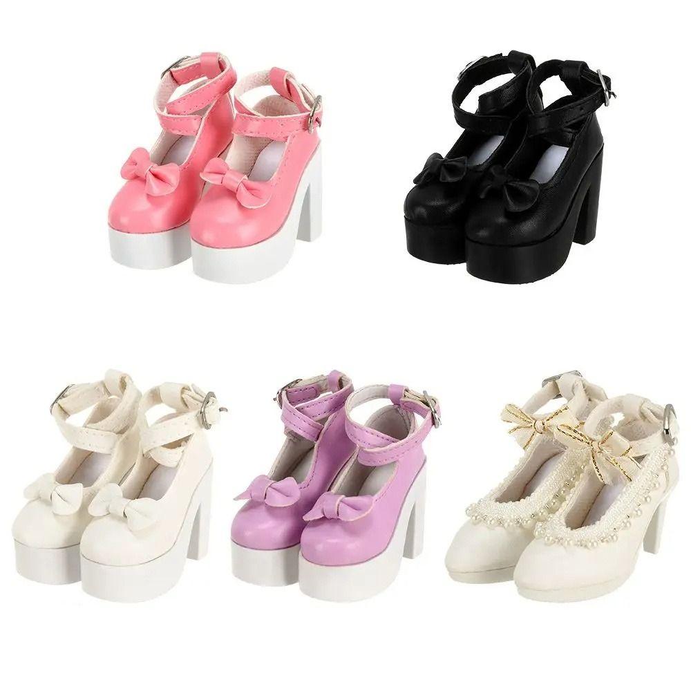 

Princess Bowknot Doll High Heel Shoes Causal Wear 1/3 Doll Shoes 60cm Doll Shoes Girls Gift Pink