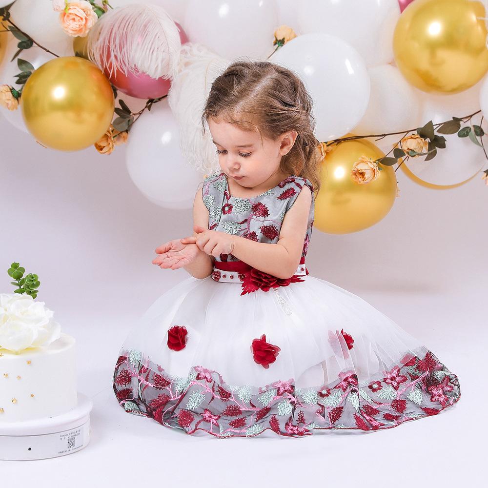 Robe De Princesse En Tulle Pour Bébé Fille - 1er Ou 2ème Anniversaire, Avec Paillettes Et Nœud, Manches Courtes