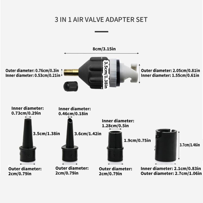 Paddleboard Pumps Adapter Inflatable Boats Air Pumps Converter Replacement Air Valves Adaptor with Air Nozzle Nozzle