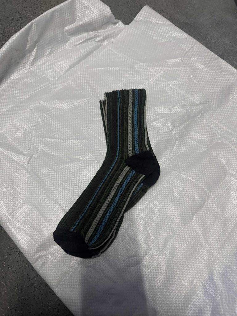 Retro Vertikal Gestreifte Color-Block Socken Frühling/ Mittelwadenhoch Unisex Freizeit Baumwollsocken Trendige Color-Block Gestreifte Socken