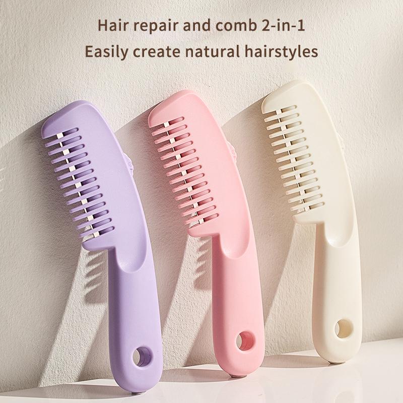 Hair Cutting Comb Hair Brushes With Razor Blades Hair Trimmer Cutting Thinning Tool Professional Styling Barber Cutter Accessory