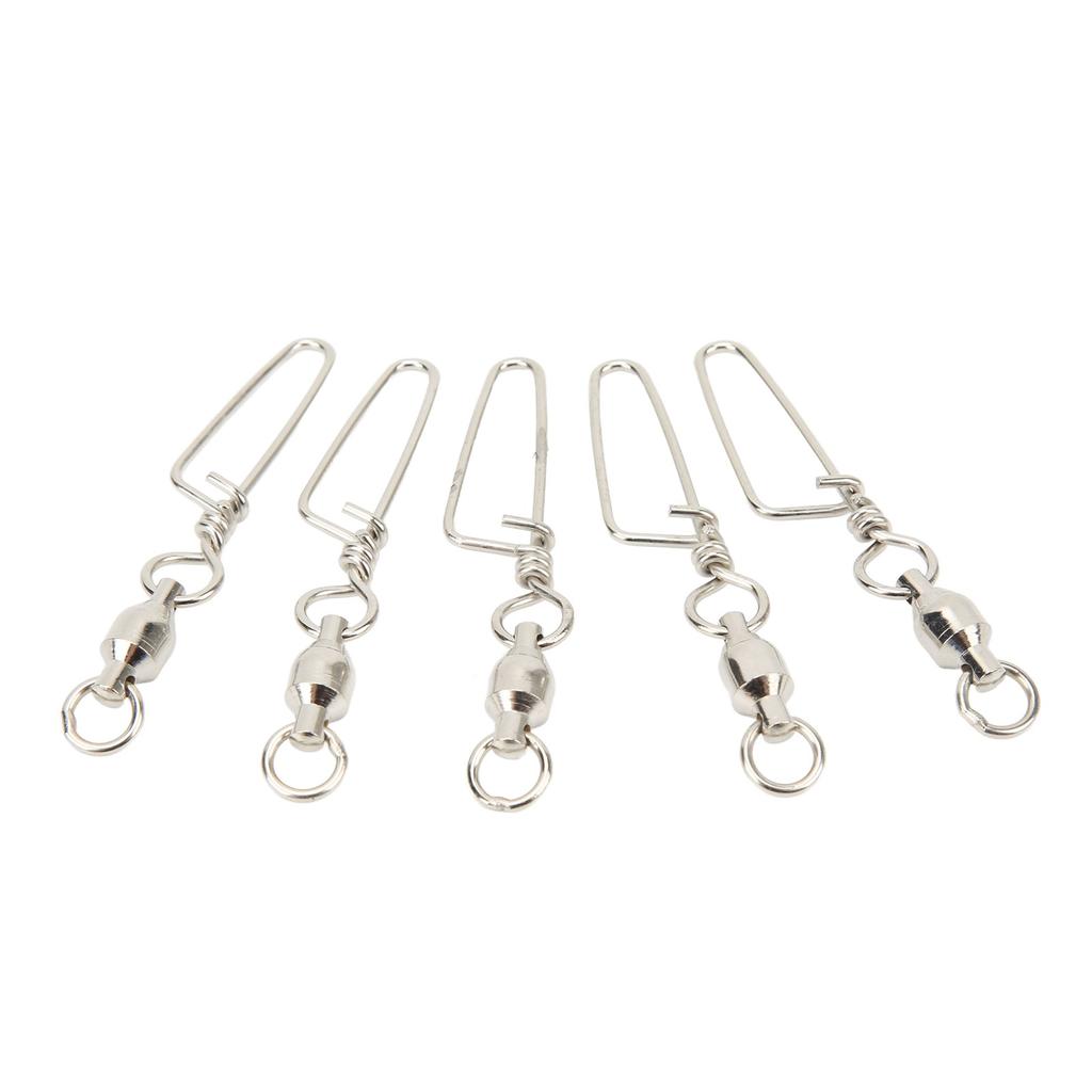 20PCS Fishing Snap Swivels Stainless Steel High Strength B Type Ball Bearing Swivels for Freshwater