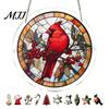 Decorative Garden Sun Catcher Christmas Acrylic Puzzle Suncatcher, Holiday Tree Snowman Stockings Red Bird Office Window Decoration Kit for