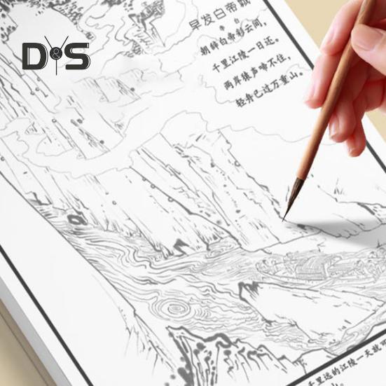 1/6 Sztuk Malarstwo Chińskie Biały Album do Kopiowania Rysunków dla Początkujących Ćwiczenia Rysowania Liniowego Książka Papier do Kaligrafii Chińskiej Ćwiczenie Pisania i Odrysowywania Chińskich Znaków