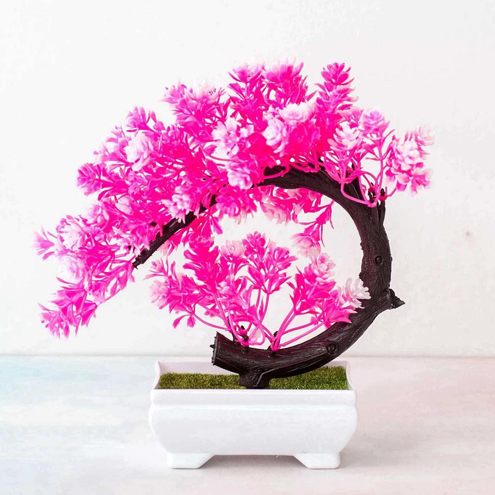 Fogliame Realistico Albero in Miniatura Pianta Artificiale Costruzione in Plastica