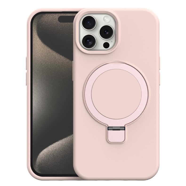 Applicable to iPhone16promax liquid silicone mobile phone case large hole Apple 15 all-inclusive anti-drop solid color mobile phone case