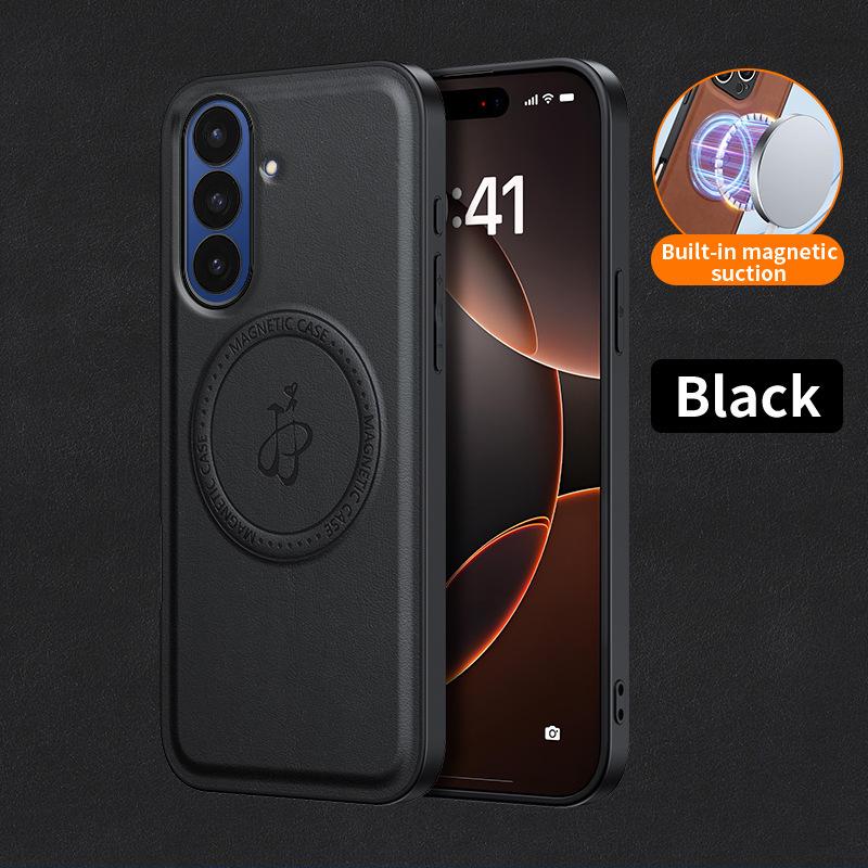 Samsung Z Fold7 Magnetic Leather Case: Anti-Drop, Invisible Stand