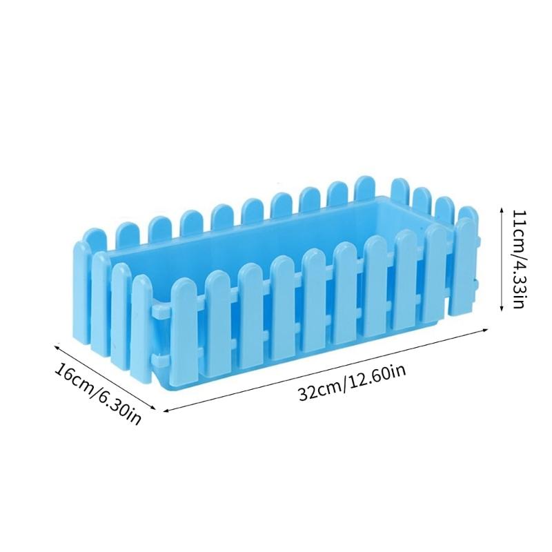 Exquisite Fence Shape Plant Pot Window Flower Box Outdoor Planter Box Planting Fencing Railing Decoration Accessories
