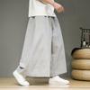 Men Striped Pants Drawstring Joggers Loose Streetwear Wide Leg Trousers Men 2024 Pockets Vintage Casual Male Pants 5XL