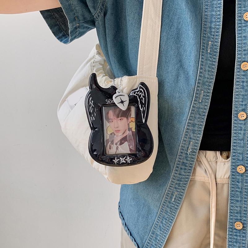 Cartoon Photocard Case Card Holder Bag Keychain Guitar Photocard Bag Cute Idol Photos Protective Cover Idol Photo Card Holder