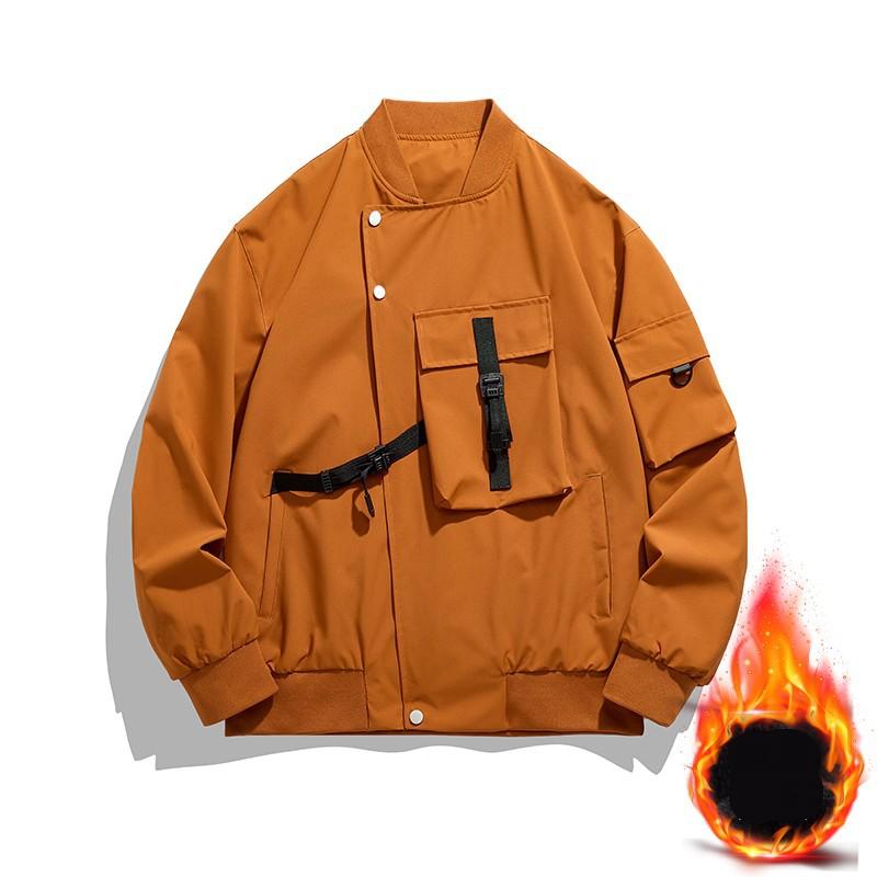 Podzimní a zimní bunda Pánská bunda Plus Sametová vycpaná bunda Tooling Jacket Volný kabát Velká kapsa Letecký oblek Pánská baseballová uniforma